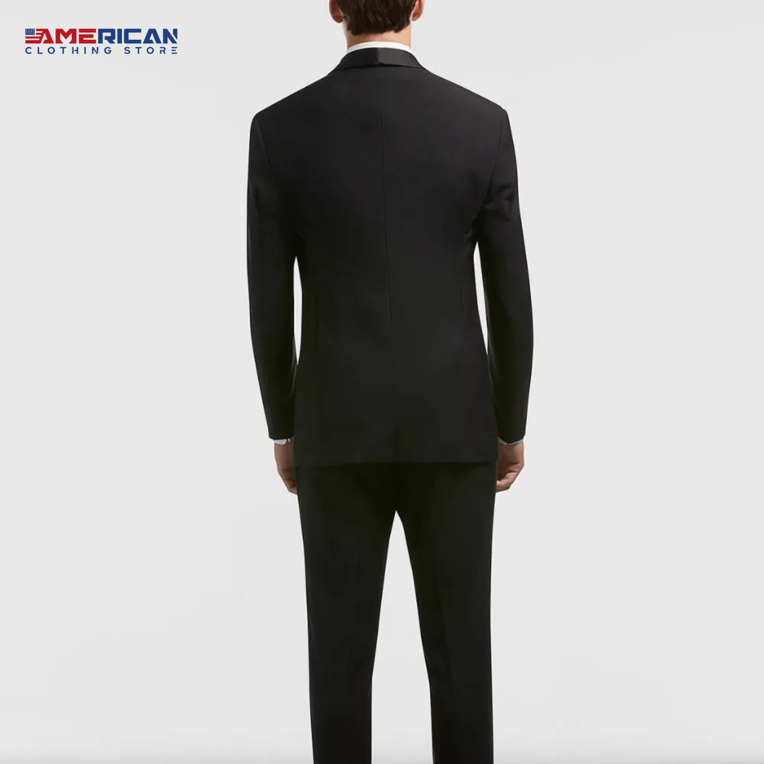 Mens black and purple suit